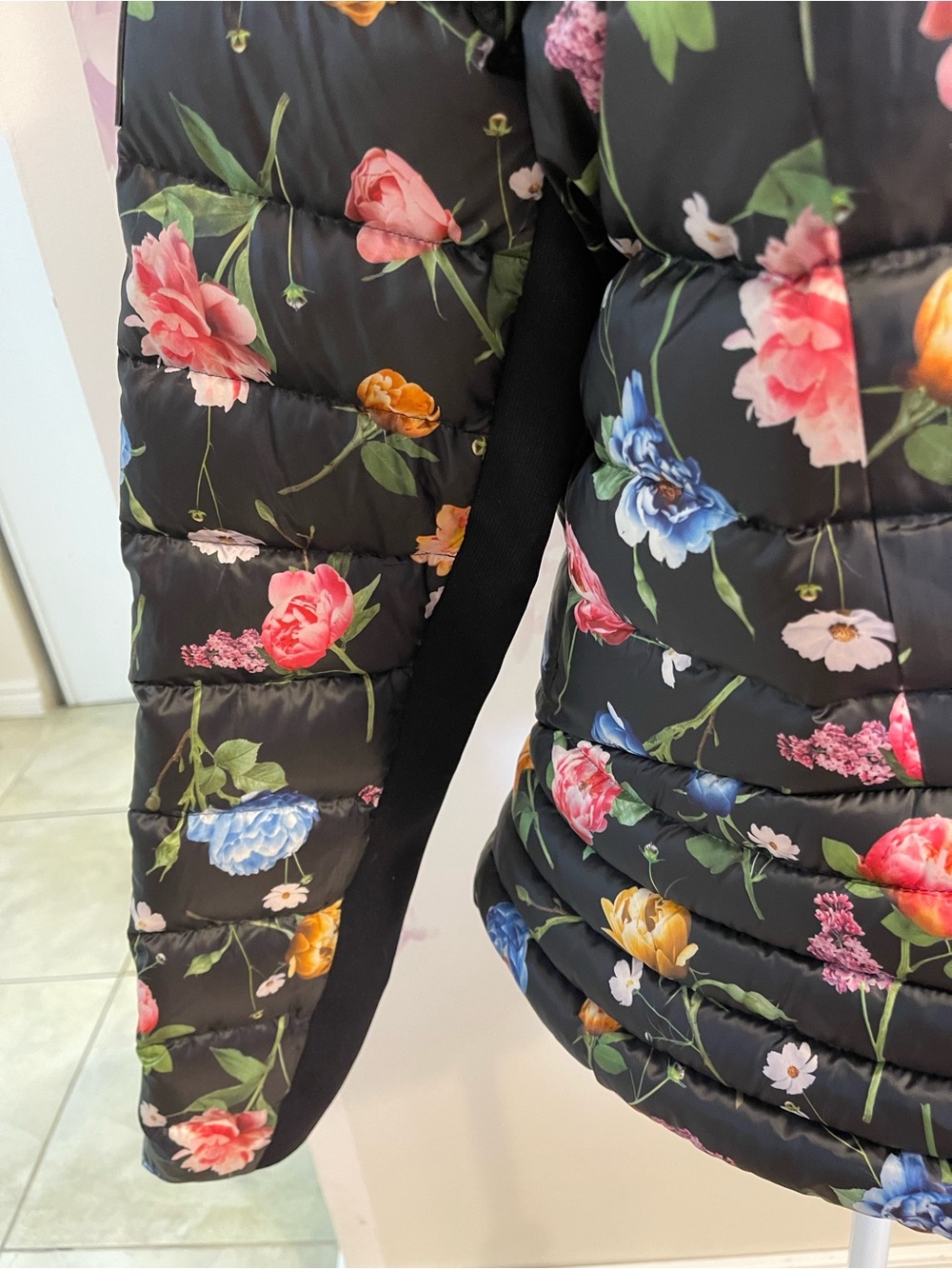Mackage Black Floral Quilted Puffer Jacket - Picture 8 of 14